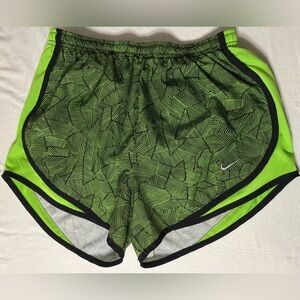 Nike Lime Green Print Dri Fit Running Shorts Size Small